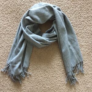 H&M Gray & White Thin Striped Scarf